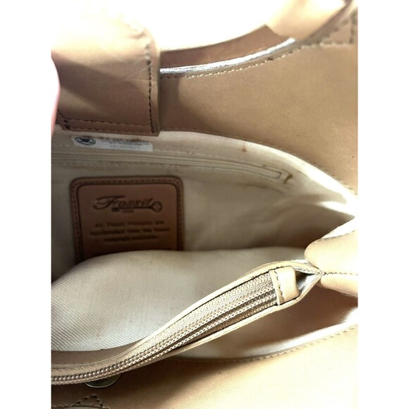 Fossil Vintage Embroidered Straw Beaded Floral Summer Handbag Retro Wood Handles - Picture 8 of 8